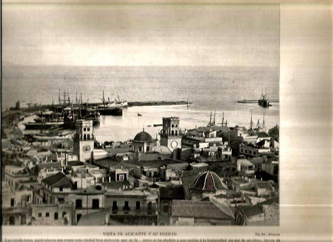 LAMINA V02639: Vista de Alicante y su puerto