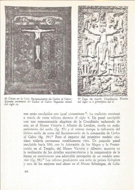 LAMINA V02553: Cristo en la Cruz, Sacramentario de Carlos el Calvo y tapa de marfil finales siglo IX