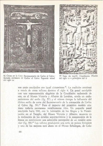 LAMINA V02553: Cristo en la Cruz, Sacramentario de Carlos el Calvo y tapa de marfil finales siglo IX
