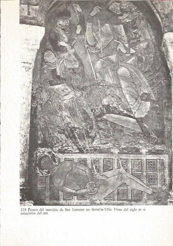 LAMINA V02551: Fresco del martirio de San Lorenzo en Berze-la-Ville