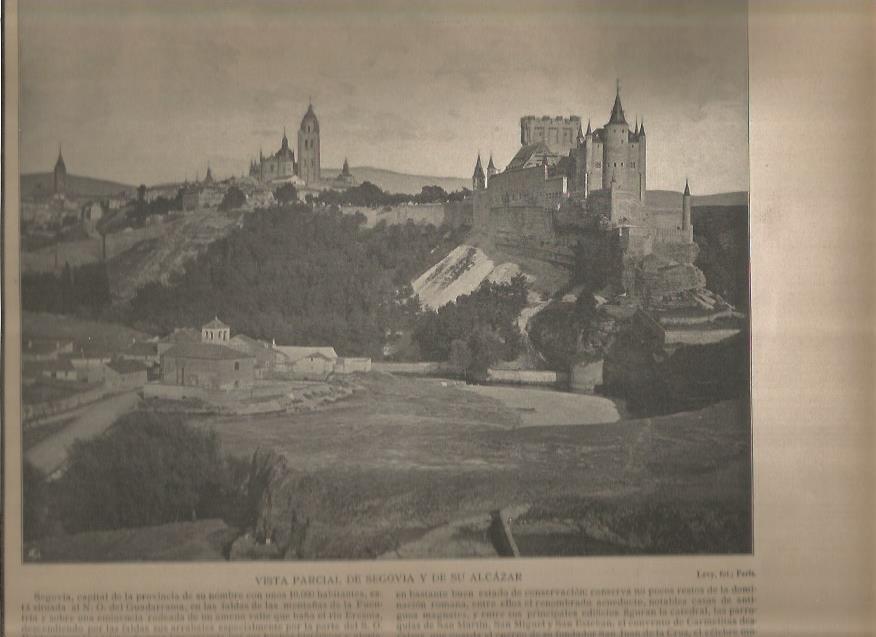 LAMINA V02816: Vista parcial de Segovia y su Alcazar