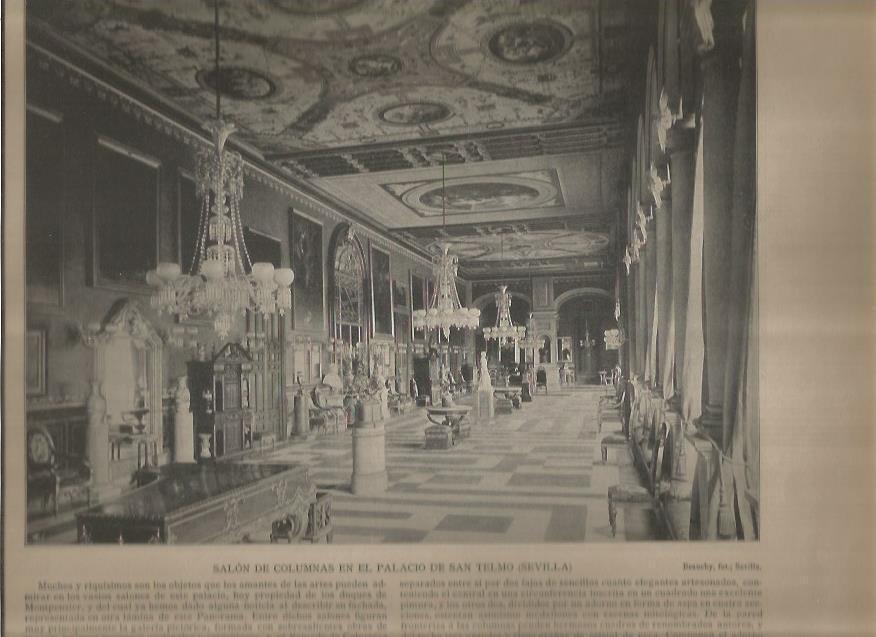LAMINA V02803: Salon de columnas, Palacio de San Telmo en Sevilla