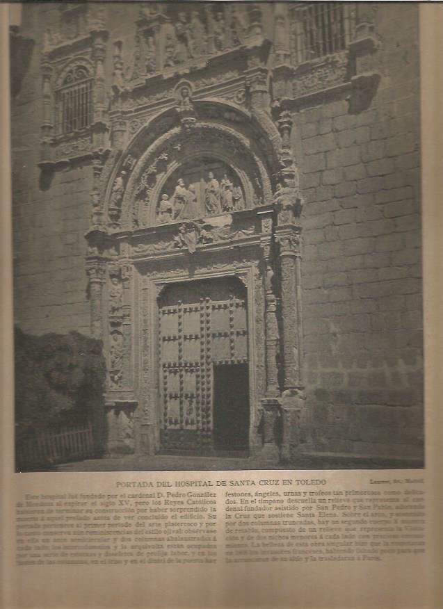 LAMINA V02809: Portada del hospital de Santa Cruz, Toledo