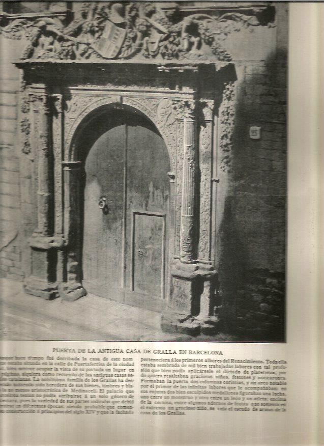 LAMINA V02708: Puerta de la antigua casa de Gralla en Barcelona