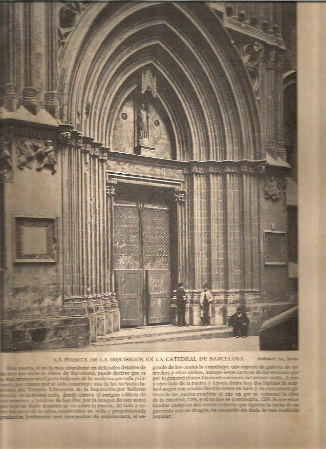 LAMINA V02717: Puerta de la Inquisicion, Catedral de Barcelona