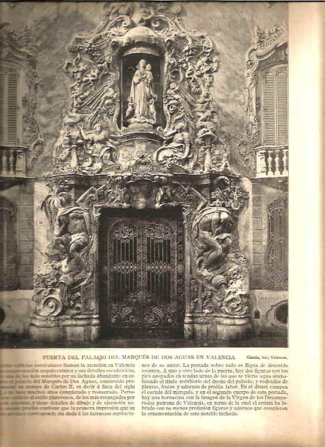 LAMINA V02725: Puerta del Palacio del Marques de dos Aguas, Valencia