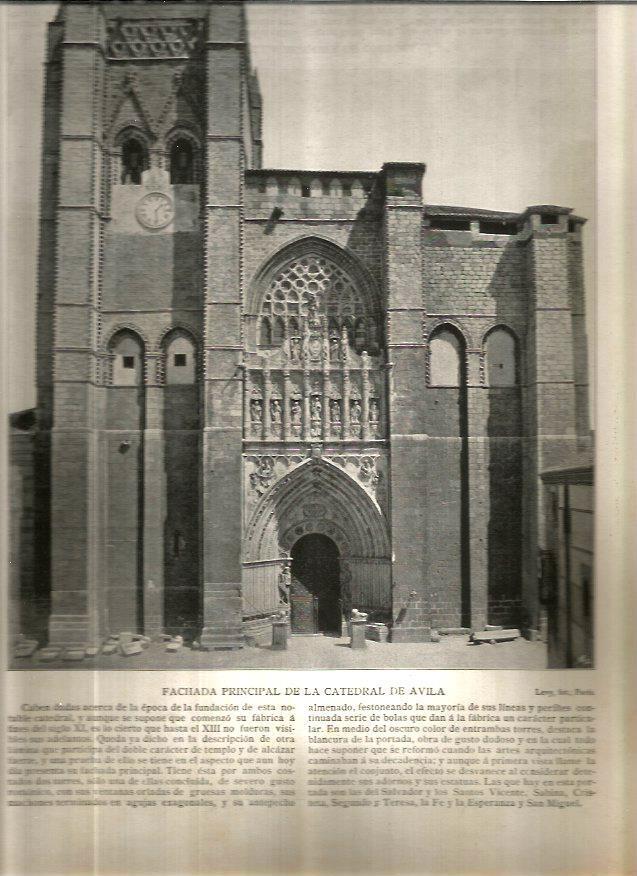 LAMINA V02674: Fachada principal de la catedral de Avila