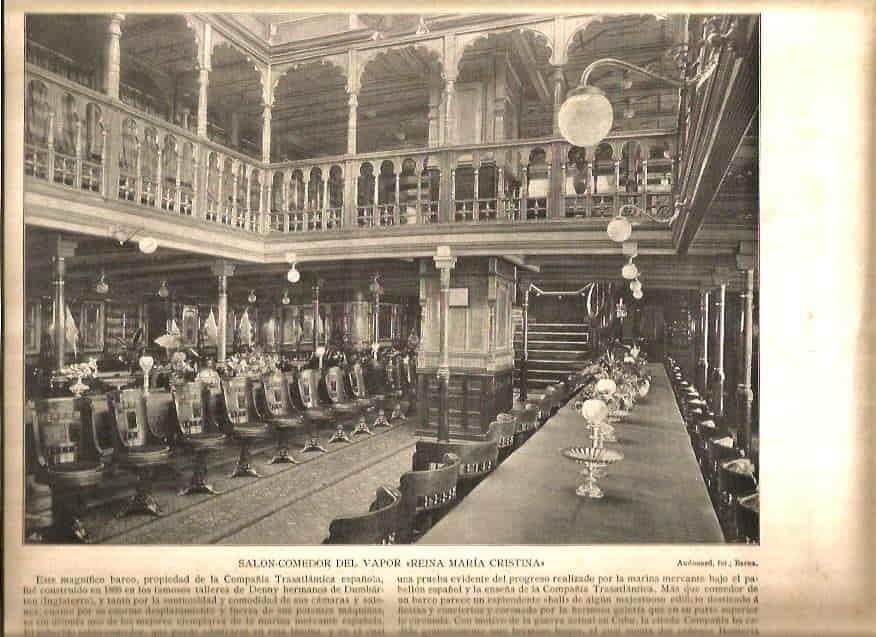 LAMINA V02729: Salon comedor del vapor Reina Maria Cristina