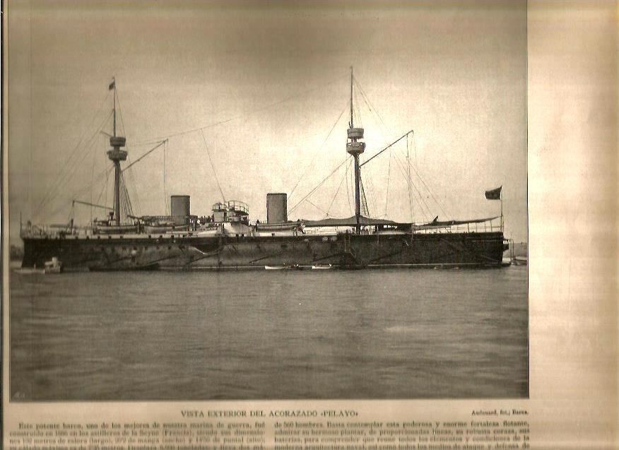 LAMINA V02777: Vista exterior del acorazado Pelayo