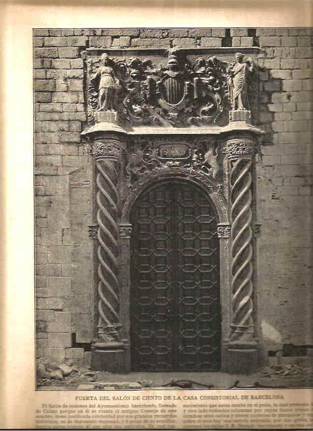 LAMINA V02733: Puerta del Salon de Ciento de la Casa Consistorial de Barcelona