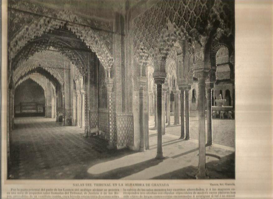 LAMINA V02736: Salas del Tribunal, Alhambra de Granada