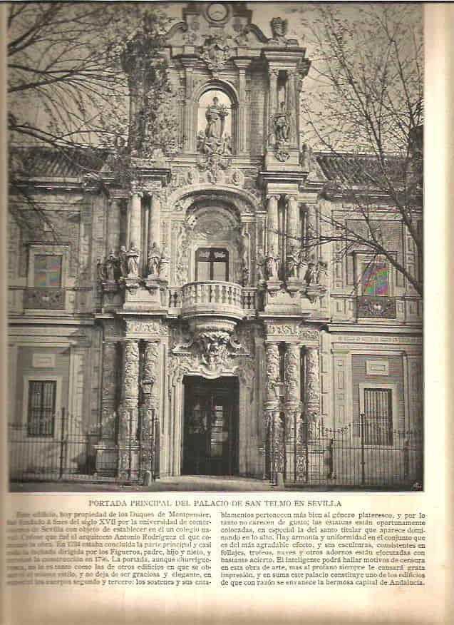 LAMINA V02741: Portada principal del Palacio de San Telmo, Sevilla