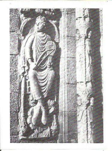 LAMINA V02322: Catedral de Santiago. Escultura del Rey David 