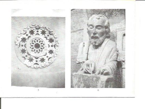 LAMINA V02319: Catedral de Santiago. Roseton y escultura del Maestro Mateo