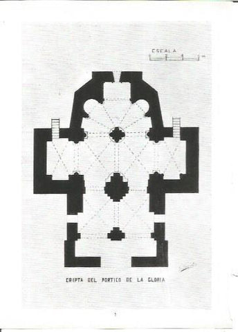 LAMINA V02292: Catedral de Santiago. Plano de la cripta del Portico de la Gloria