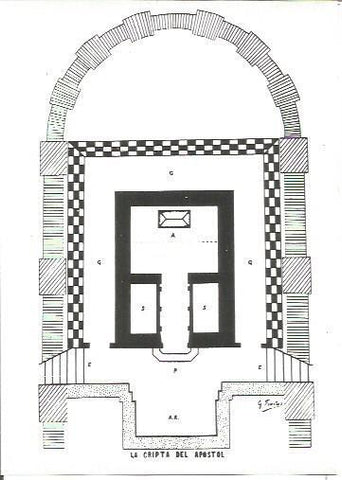 LAMINA V02304: Catedral de Santiago. Planta de la Cripta del Apostol