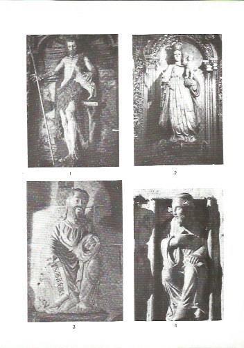 LAMINA V02306: Catedral de Santiago. San Juan el Bautista, la Virgen de la Azucena y esculturas de la Puerta Santa 