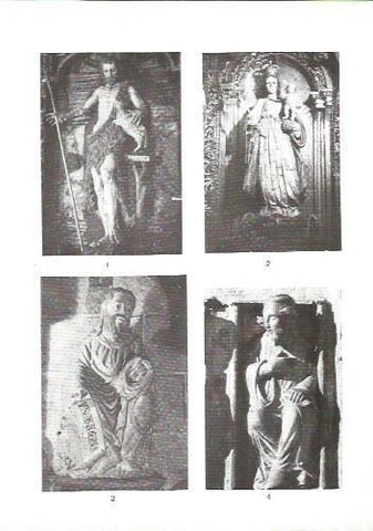 LAMINA V02306: Catedral de Santiago. San Juan el Bautista, la Virgen de la Azucena y esculturas de la Puerta Santa 