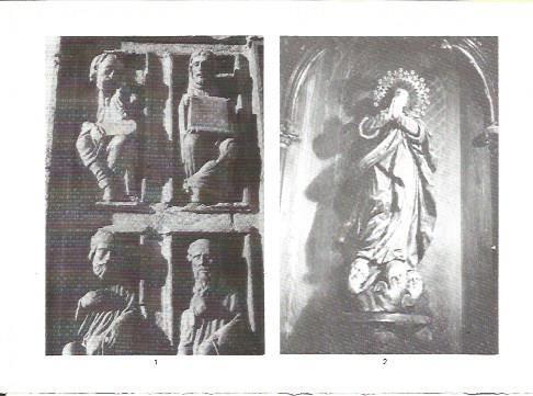 LAMINA V02307: Catedral de Santiago. Esculturas de la Puerta Santa exterior  y Inmaculada