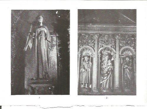 LAMINA V02308: Catedral de Santiago. Escultura de madera de Santa Susana y pequeño retablo plateresco