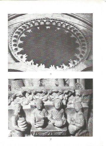 LAMINA V02290: Catedral de Santiago. Oculo del Portico de la Gloria y Mensula del Palacio Gelmirez