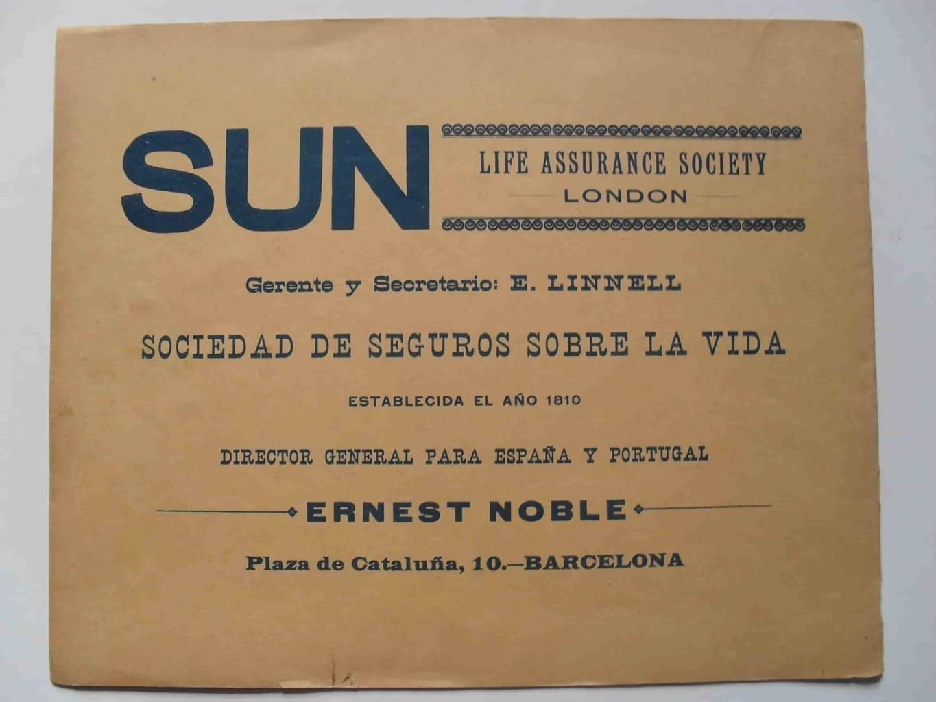 LAMINA V02905: Publicidad Panorama Nacional Bellezas de España y sus Colonias. Sun Life Assurance Society, delegacion Barcelona