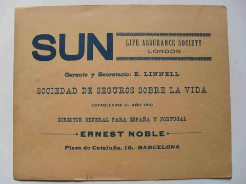 LAMINA V02905: Publicidad Panorama Nacional Bellezas de España y sus Colonias. Sun Life Assurance Society, delegacion Barcelona