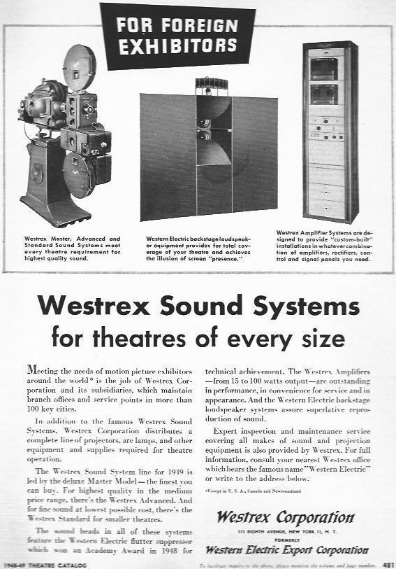 LAMINA 29443: Publicidad de Westrex Corportation