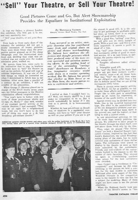 LAMINA 29448: American Legion Color Guard en el Rivoli de Nueva York