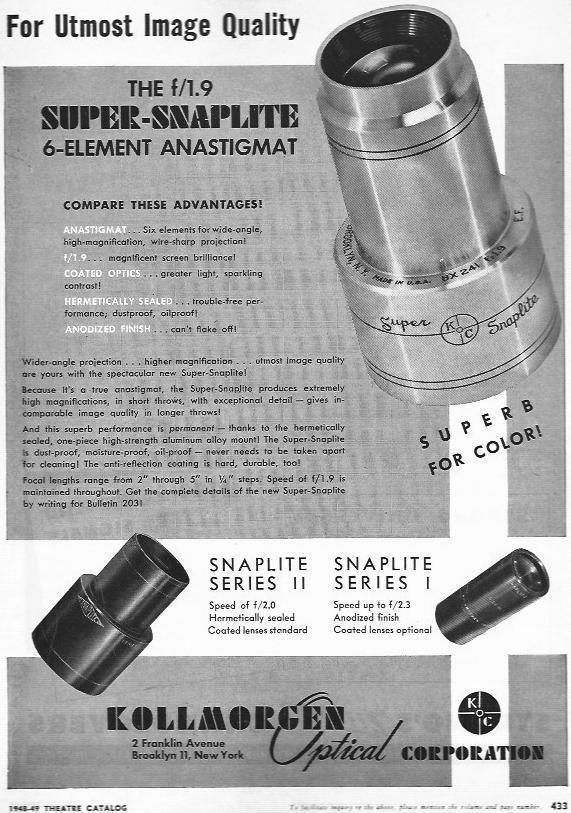 LAMINA 29434: Publicidad de Kollamorgen optical Corporation