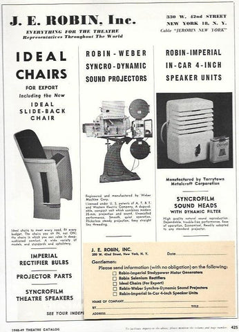 LAMINA 29430: Publicidad de J. E. Robin Inc.