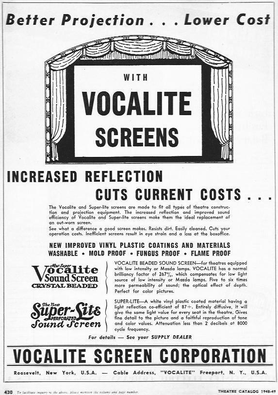 LAMINA 29432: Publicidad de Vocalite Screen Corporation