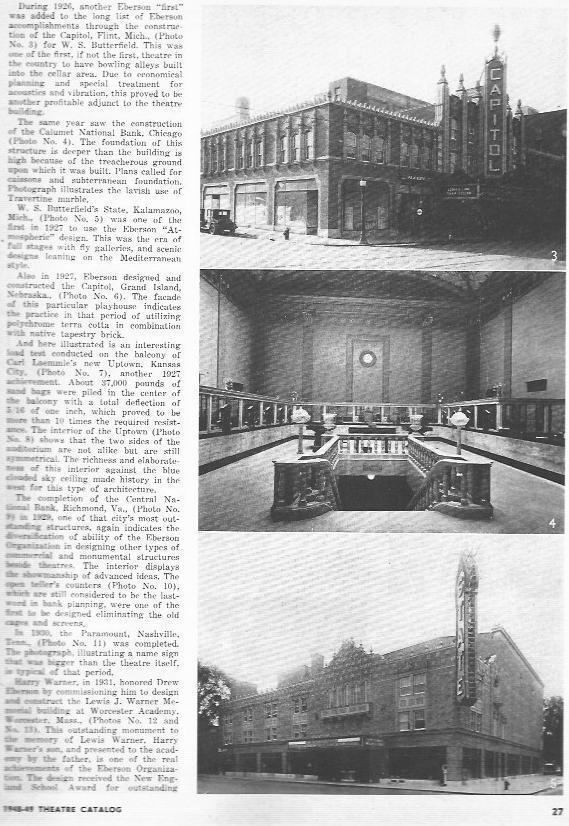 LAMINA 29248: El Capitol de Flint, Calumet National Bank de Chicago y Butterfield's State de Kalamazoo