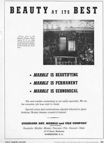 LAMINA 29330: Publicidad de Standard Art, Marble and Tile Company