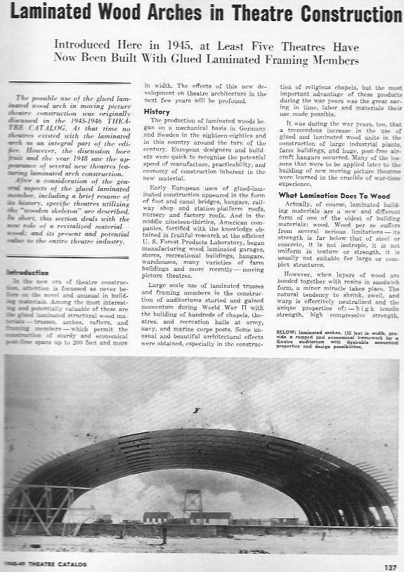 LAMINA 29303: Laminated Wood Arches in Theatre construction