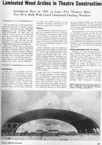 LAMINA 29303: Laminated Wood Arches in Theatre construction