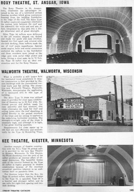 LAMINA 29307: Roxy Theatre en Iowa, Walworth Theatre en Wisconsin y Kee Theatre en Minnesota