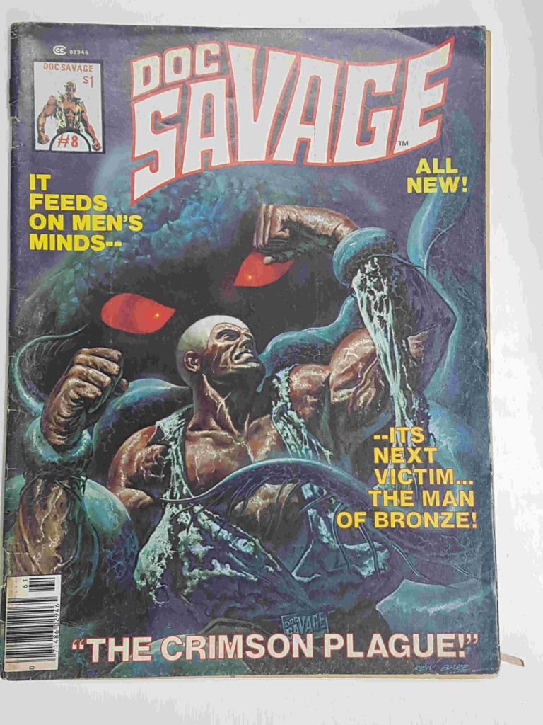 Doc Savage: num 8, vol. 1, spring 1977 - The Crimson Plague (cello lomo lado superior)