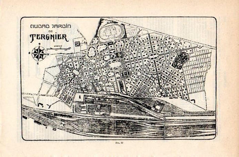LAMINA V07544: Plano ciudad jardin de Tergnier, Francia