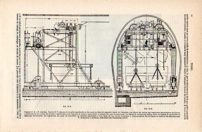 LAMINA V07542: Alzado y planta del tunel del Simplon