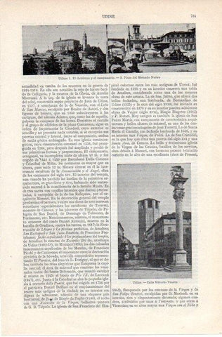 LAMINA V07681: Vistas de Udine, Italia