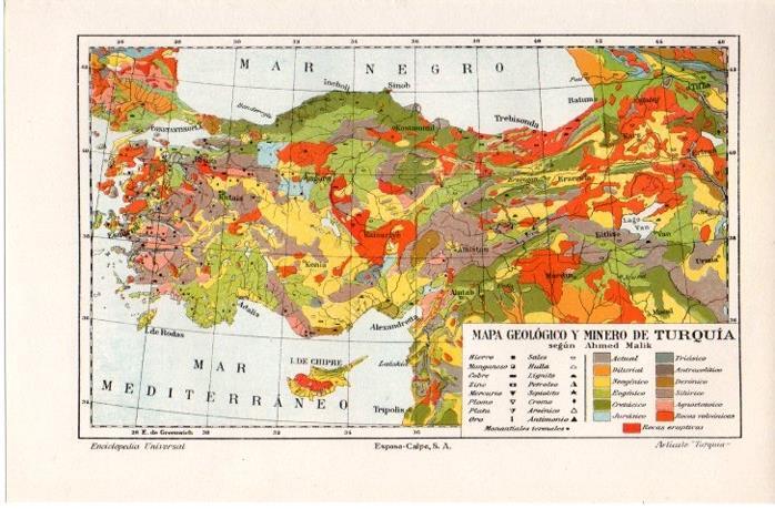LAMINA V07640: Mapa geologico y minero de Turquia