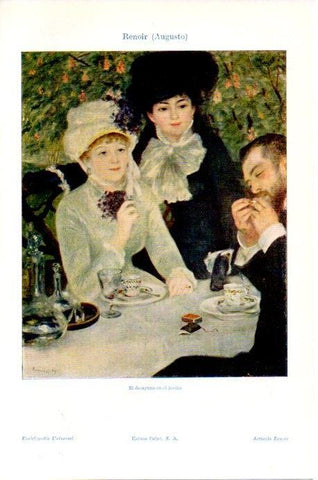 LAMINA V07913: El desayuno en el jardin, por Renoir