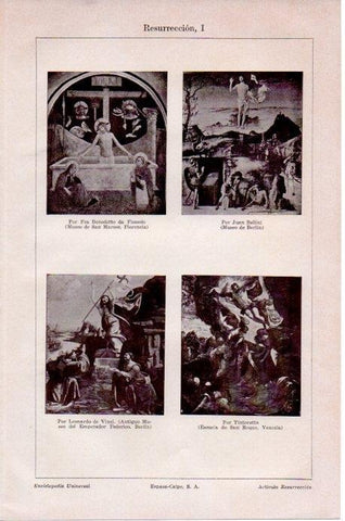 LAMINA V07949: Resurreccion por Bellini, Tintoretto y Da Vinci