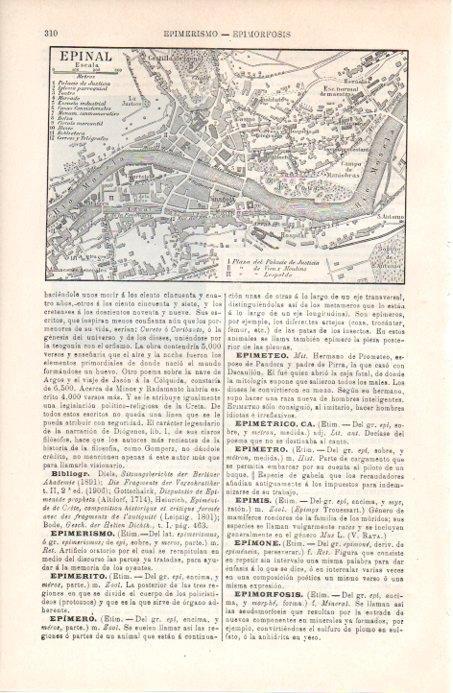 LAMINA V08021: Mapa de Epinal, Francia
