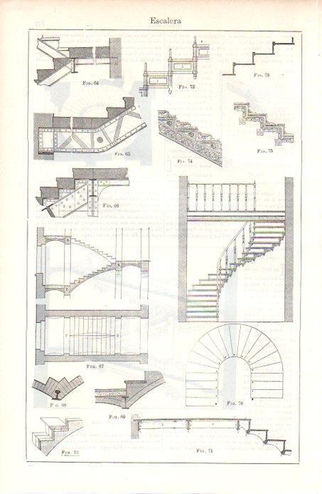 LAMINA V08059: Tipos de escaleras