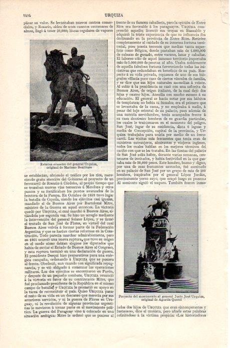LAMINA V07776: Estatua ecuestre del General Urquiza