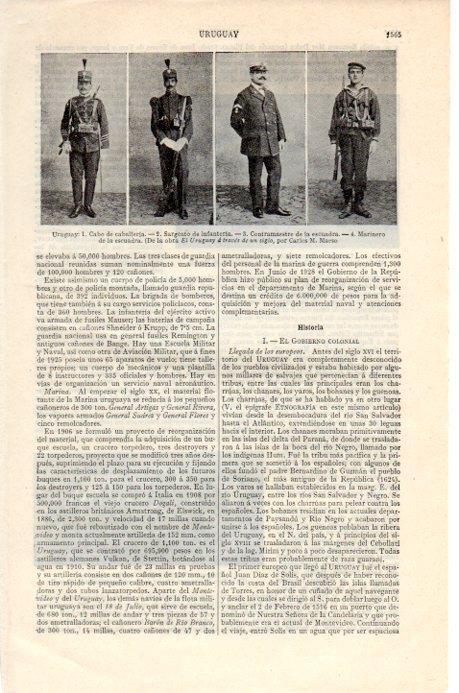LAMINA V07794: Soldados de Uruguay