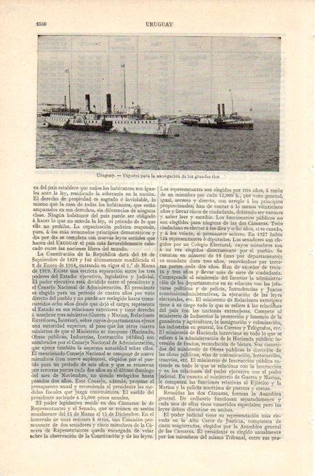 LAMINA V07790: Vapores fluviales en Uruguay