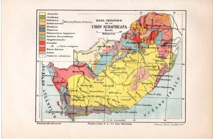 LAMINA V07714: Mapa geologico de Sudafrica